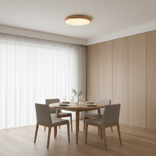 Lámpara de techo redonda de madera | Clásica